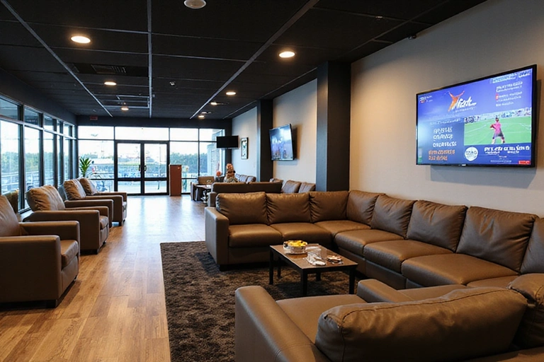 Comfortable player's lounge area