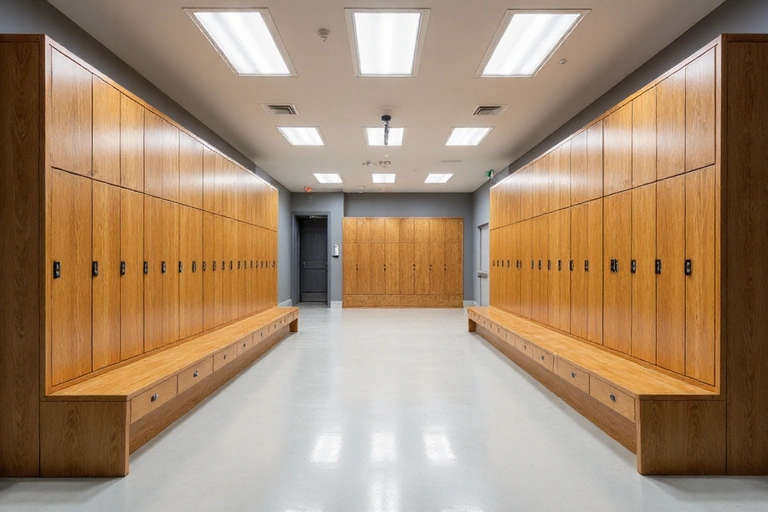 Modern locker room facilities at TennisPro USA