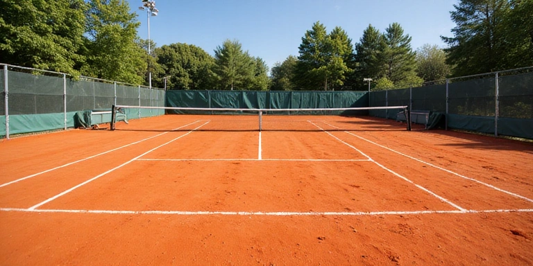 Outdoor clay court in perfect condition