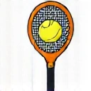 A tennis racket and ball icon