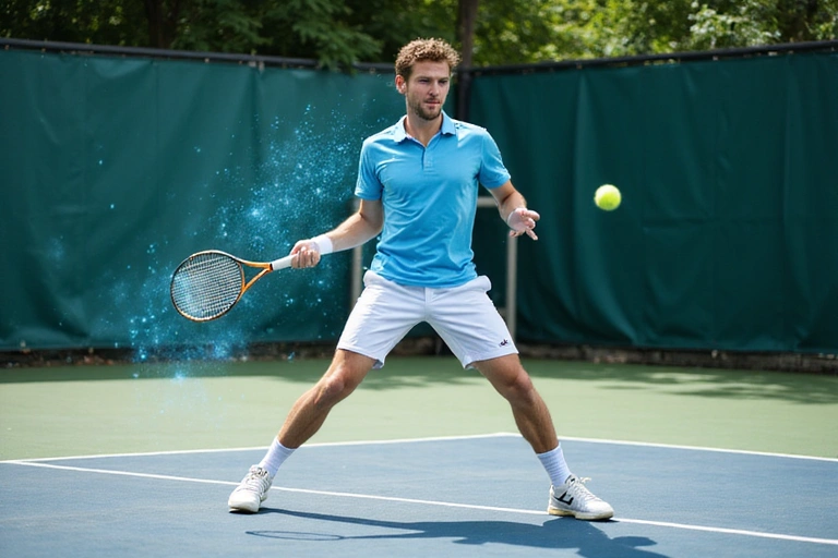 A person playing tennis, symbolizing user interaction and data collection on a website.